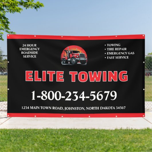 プロフェッショナル+レッカーサービス+バナー | 巨大 横断幕 (外側)