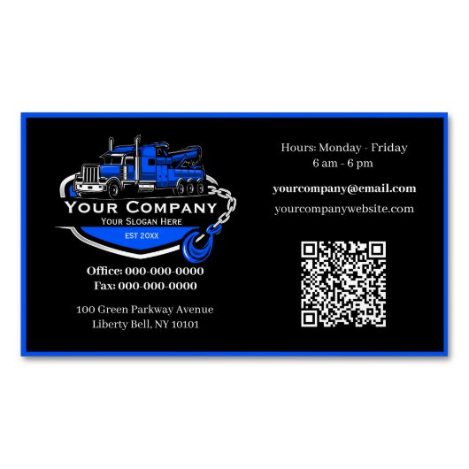 プロフェッショナル+レッカー会社, ハウリングサービス マグネット名刺 (正面)