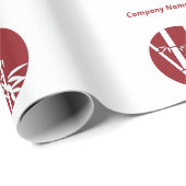 プロフェッショナル レッド カスタム ロゴ & サンクス ラッピング ラッピングペーパー (ロールコーナー)