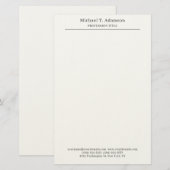 プロフェッショナル レトロ スタイル エレガント プレーン シンプル 便箋 (正面/裏面)