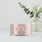 プロフェッショナル ロータス ゴールド ストライプ ヨガ 名刺 (スタンド正面)