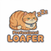 プロフェッショナル・ローファー 猫の寝顔が面白い シール (正面)
