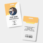 プロフェッショナル ワーカー フォト ID バッジ (正面＆裏面)