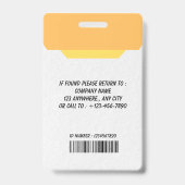 プロフェッショナル ワーカー フォト ID バッジ (裏面)