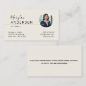 プロフェッショナル(写真の挿ユニセックス入) - 名刺 (正面/裏面)