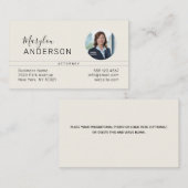 プロフェッショナル(写真の挿入ユニセックス) - 名刺 (正面/裏面)