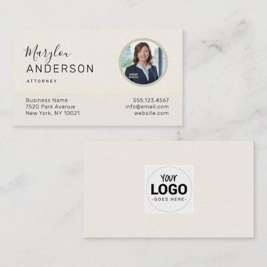 プロフェッショナル（写真の挿入） ユニセックス – 名刺 (正面/裏面)