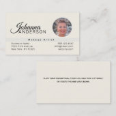 プロフェッショナル（写真の挿入） ユニセックス – 名刺 (正面/裏面)