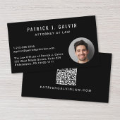 プロフェッショナル 写真QRコード ブラック 名刺