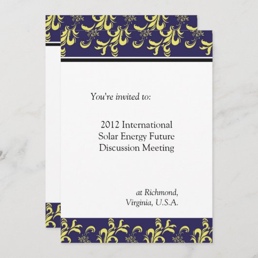 プロフェッショナル,国際的会社会議 招待状 (正面/裏面)