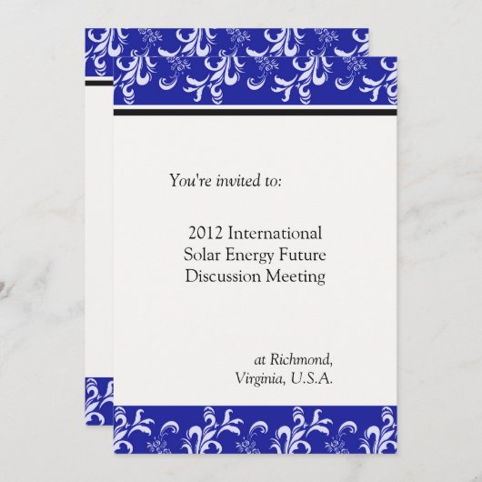 プロフェッショナル,国際的会社会議 招待状 (正面/裏面)