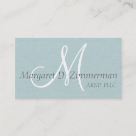 プロフェッショナル、淡モノグラムのい青のリネン 名刺