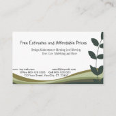 プロフェッショナル、緑の枝、景色の自然 名刺 (裏面)