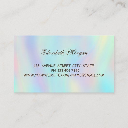 プロフェッショナル,花柄ミキサー,ホログラフィック料理 名刺 (裏面)