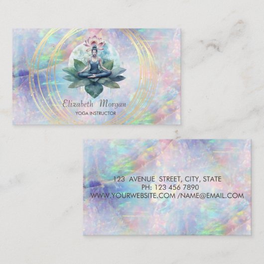 プロフェッショナル、金ゴールドサークルロータスガールオパール 名刺 (正面/裏面)