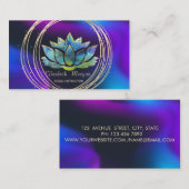 プロフェッショナル、金ゴールドサークルLotusダークホログラフィック 名刺 (正面/裏面)