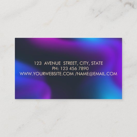 プロフェッショナル、金ゴールドサークルLotusダークホログラフィック 名刺 (裏面)