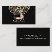 プロフェッショナル、金ゴールドドット裁縫マシンブラック 名刺 (正面/裏面)