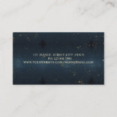 プロフェッショナル、金ゴールド針縫い変更ネイビーブルー 名刺 (裏面)