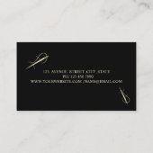 プロフェッショナル、金ゴールド針縫い変更パープル 名刺 (裏面)