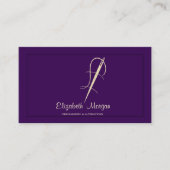 プロフェッショナル、金ゴールド針縫い変更パープル 名刺 (正面)