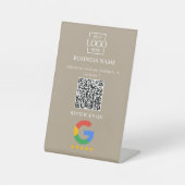 プロフェッショナル Google レビュー QRコード ビジネス ロゴ 台座サイン (正面)