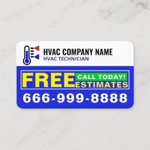 プロフェッショナルACロゴ(無料見積り)、モダンHVAC 名刺