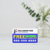 プロフェッショナルACロゴ(無料見積り)、モダンHVAC 名刺 (スタンド正面)