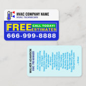 プロフェッショナルACロゴ(無料見積り)、モダンHVAC 名刺 (正面/裏面)