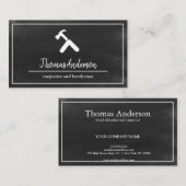 プロフェッショナルBlackboard木目素朴大工 名刺 (正面/裏面)