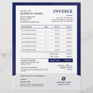 プロフェッショナルBlue Business請求書販売型枠 チラシ