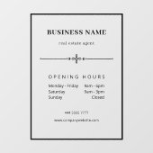 プロフェッショナルBusiness Office Black営業時間 ウィンドウサイン (シート)