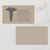 プロフェッショナルCaduceus名刺、グレー 名刺 (正面/裏面)