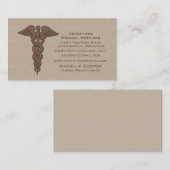 プロフェッショナルCaduceus名刺、ブラウン 名刺 (正面/裏面)