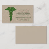 プロフェッショナルCaduceus名刺、緑 名刺 (正面/裏面)