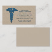 プロフェッショナルCaduceus名刺、青 名刺 (正面/裏面)