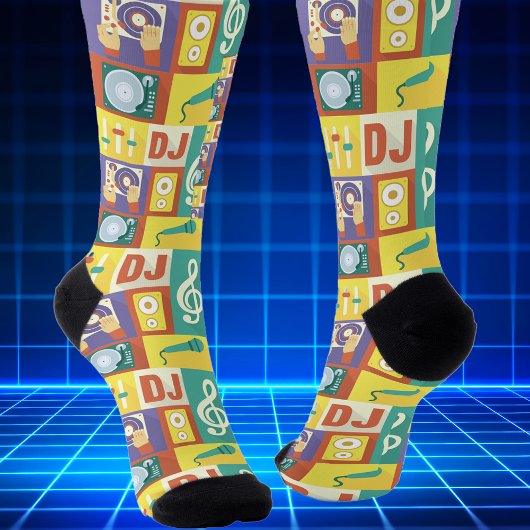 プロフェッショナルDJのアイコン デザイン ソックス
