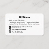 プロフェッショナルDJミュージック 名刺 (裏面)