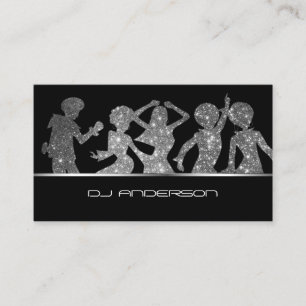 プロフェッショナルDJ踊りシルエット 名刺
