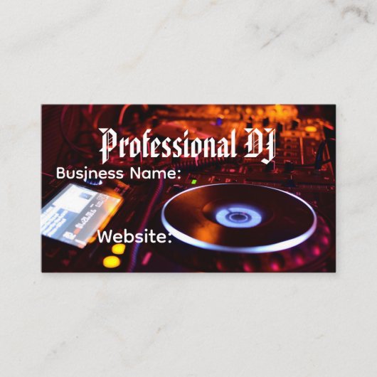 プロフェッショナルDJ 名刺 (正面)