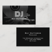 プロフェッショナルDJ Music Producer白黒 名刺 (正面/裏面)