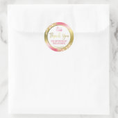 プロフェッショナルGLAM金ゴールドグリッターサンキューロゴ ラウンドシール (バッグ)