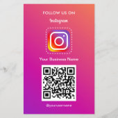 プロフェッショナルInstagramロゴ後を追Me Qrコード チラシ (裏面)