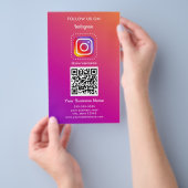 プロフェッショナルInstagramロゴ後を追Me Qrコード チラシ (ハンドル)