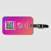 プロフェッショナルInstagramロゴ後を追Me Qrコード ラゲッジタグ (正面横)