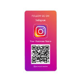 プロフェッショナルInstagramロゴ後を追Me Qrコード ラベル (正面)