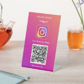 プロフェッショナルInstagramロゴ後を追Me Qrコード 台座サイン (インサイチュ)
