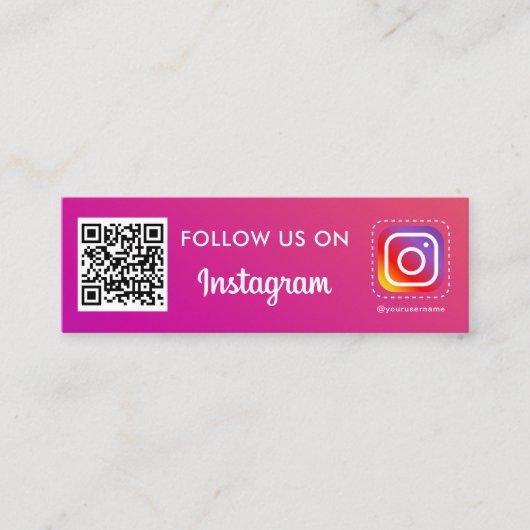 プロフェッショナルInstagram写真後を追Me Qrコード最小 スキニー名刺 (正面)
