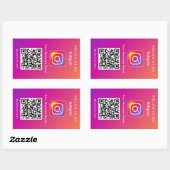 プロフェッショナルInstagram写真後を追Me Qrコード 長方形シール (シート)