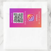 プロフェッショナルInstagram写真後を追Me Qrコード 長方形シール (バッグ)